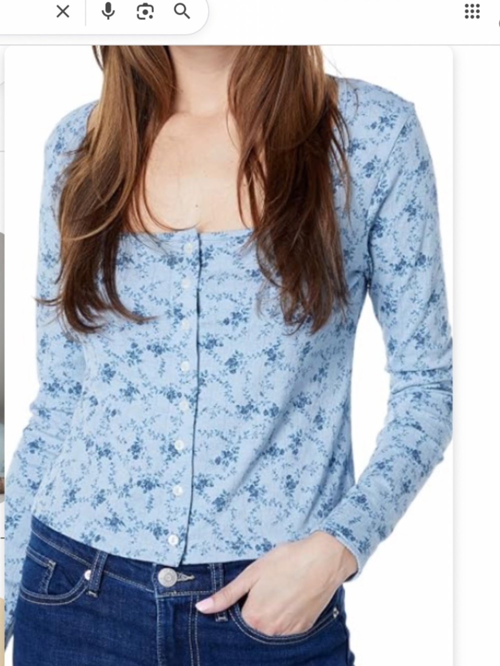 Lucky Brand Pointelle Scoop Neck Button Front Top in Size L